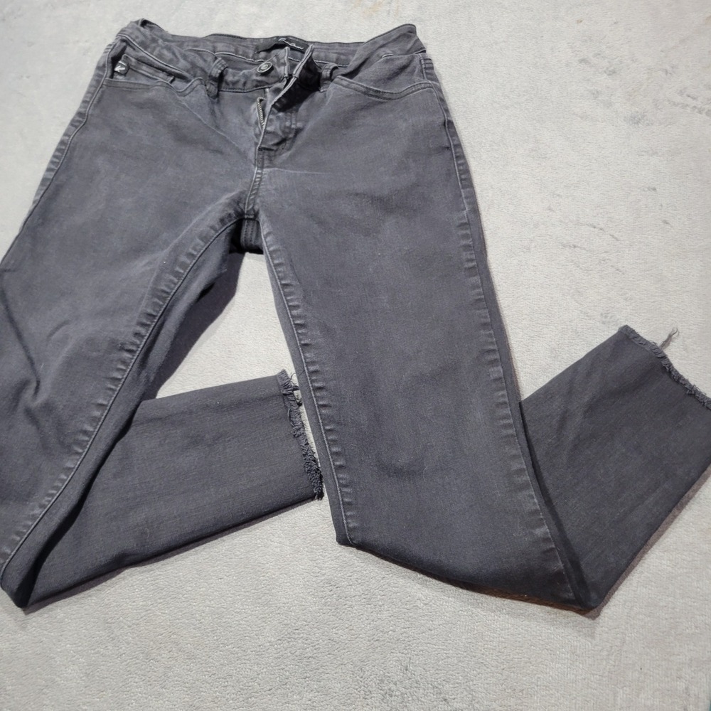 KanCan Jeans Womens 7 27 Black KC11214BK‎ Raw Hem Skinny Mid Rise Washed Denim